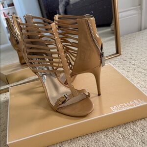 Michael Kors Camel Strappy Heels